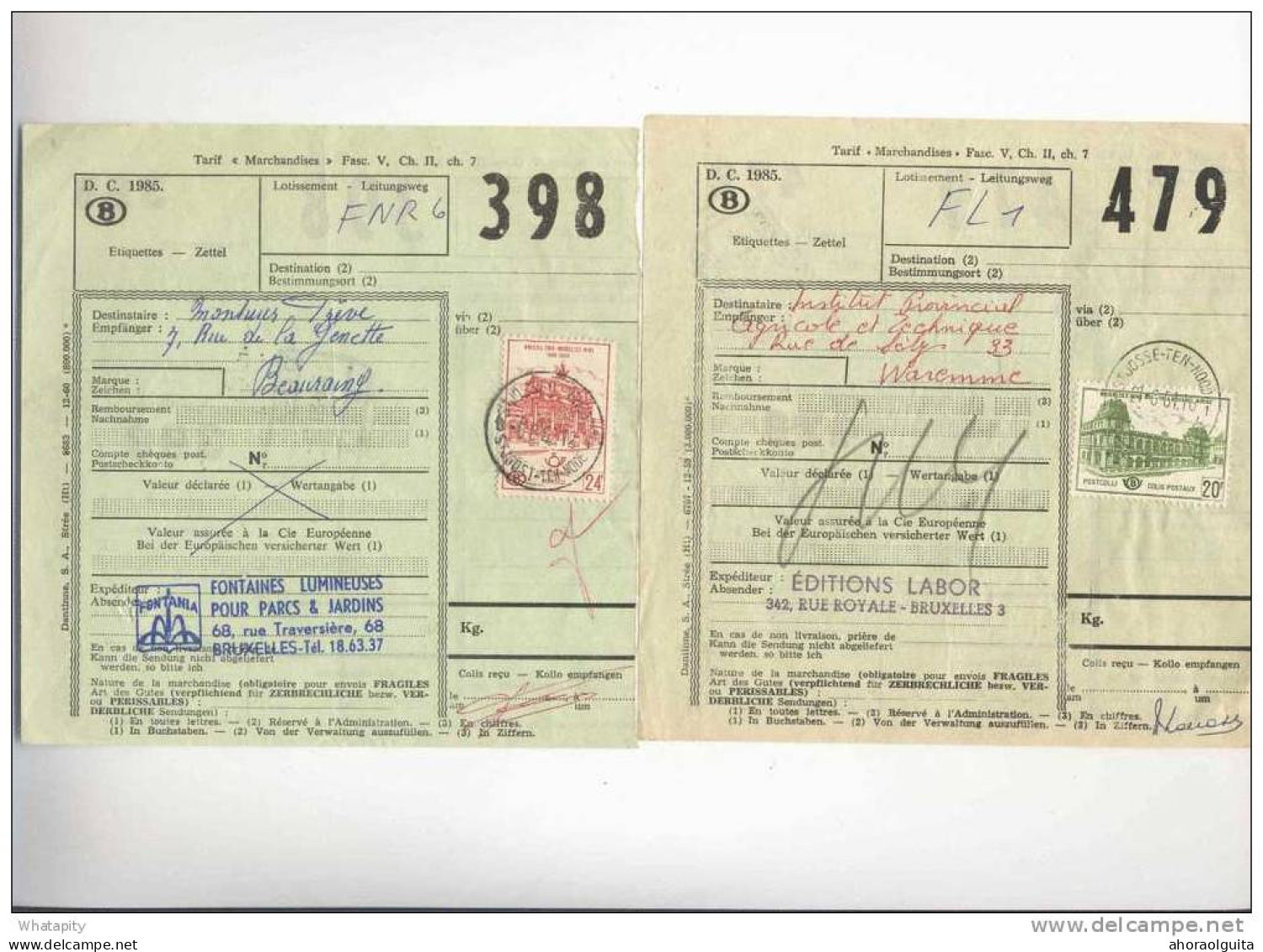 4 X Formulaire De Colis Postal Cachet Postal ST JOSSE TEN NOODE 1961/63 - Expéditeurs Divers  --  B2/225 - Sonstige & Ohne Zuordnung