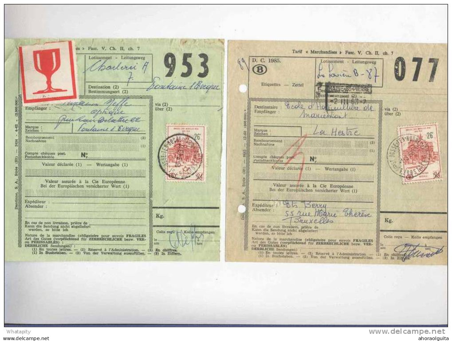 4 X Formulaire De Colis Postal Cachet Postal ST JOSSE TEN NOODE 1961/63 - Expéditeurs Divers  --  B2/225 - Other & Unclassified