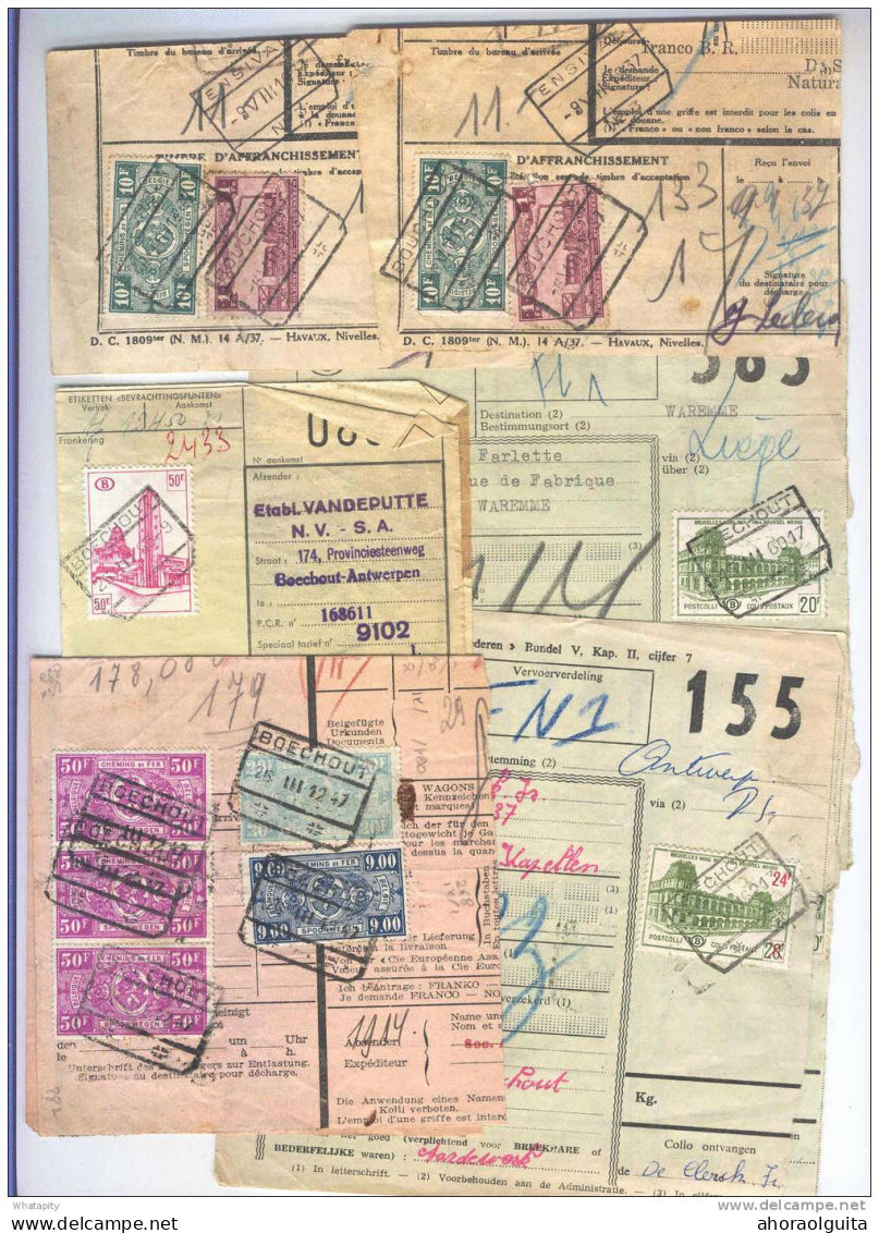 24 Formulaires De Colis Et 3 Fragments 1937/1970 - Timbres CDF Cachets De Gare De BOECHOUT  --  B2/091 - Sonstige & Ohne Zuordnung