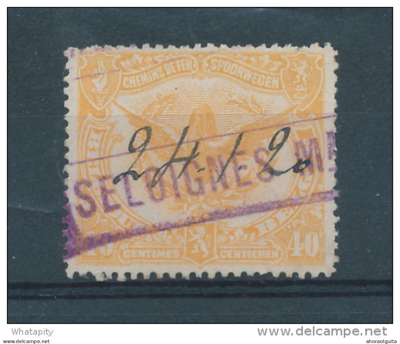 Timbre Chemins De Fer Cachet De FORTUNE Gare SELOIGNES Mau 1919 - Chemin De Fer De CHIMAY - Compagnie Privée  --  TT986 - Autres & Non Classés