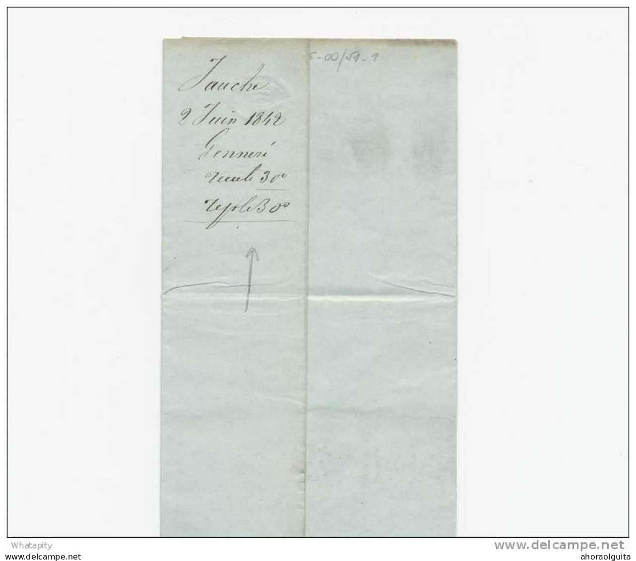 Lettre Précurseur JODOIGNE 1842 Vers GAND - Boite Rurale H De JAUCHE  --  UU035 - Landpost (Ruralpost)