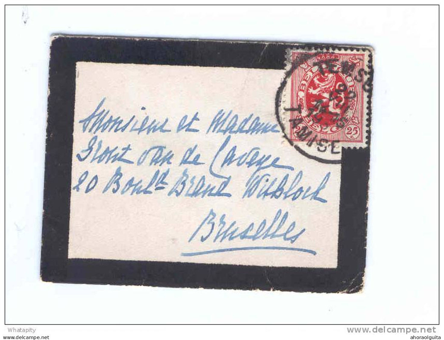 Enveloppe Et Carte De Visite Deuil TP Lion Héraldique TEMSE TAMISE 193.  -- B7/710 - 1929-1937 Leone Araldico