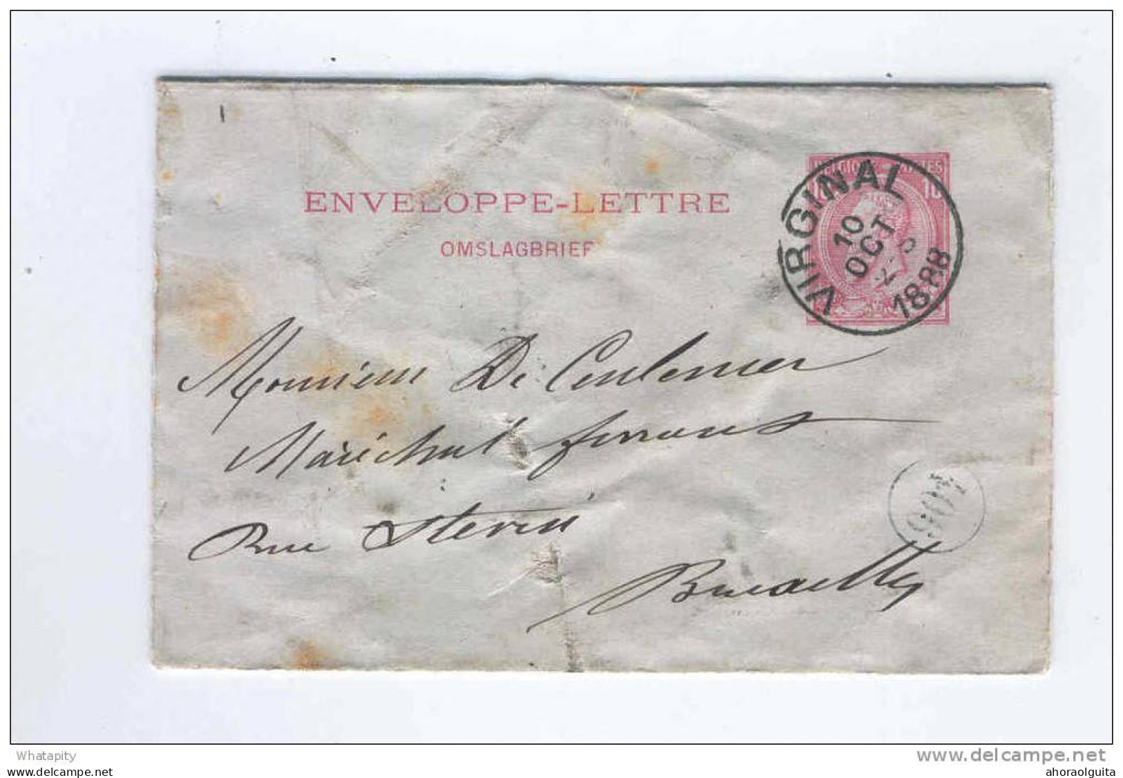 Enveloppe-Lettre Type TP 46 Simple Cercle VIRGINAL 1888 Vers Bruxelles --  B7/284 - Buste-lettere