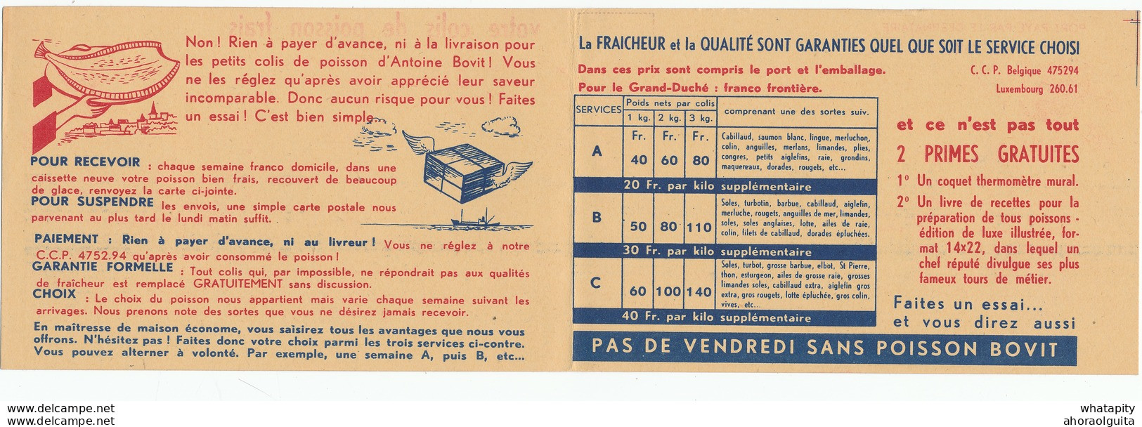 XX740 - Carte Publicitaire Double TP PREO 1951 - Minque D' OSTENDE - Commande De Colis De Poisson Frais Bovit - Typos 1951-80 (Ziffer Auf Löwe)