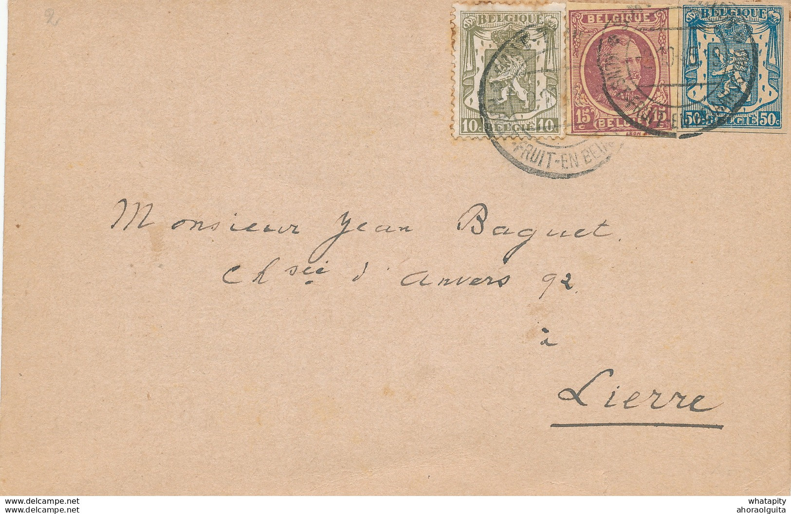 XX 907 - Carte Avec Découpures Entier Postal Houyoux Et Petit Sceau + TP Petit Sceau SINT TRUIDEN 1945 Vers LIERRE - Postkarten 1934-1951