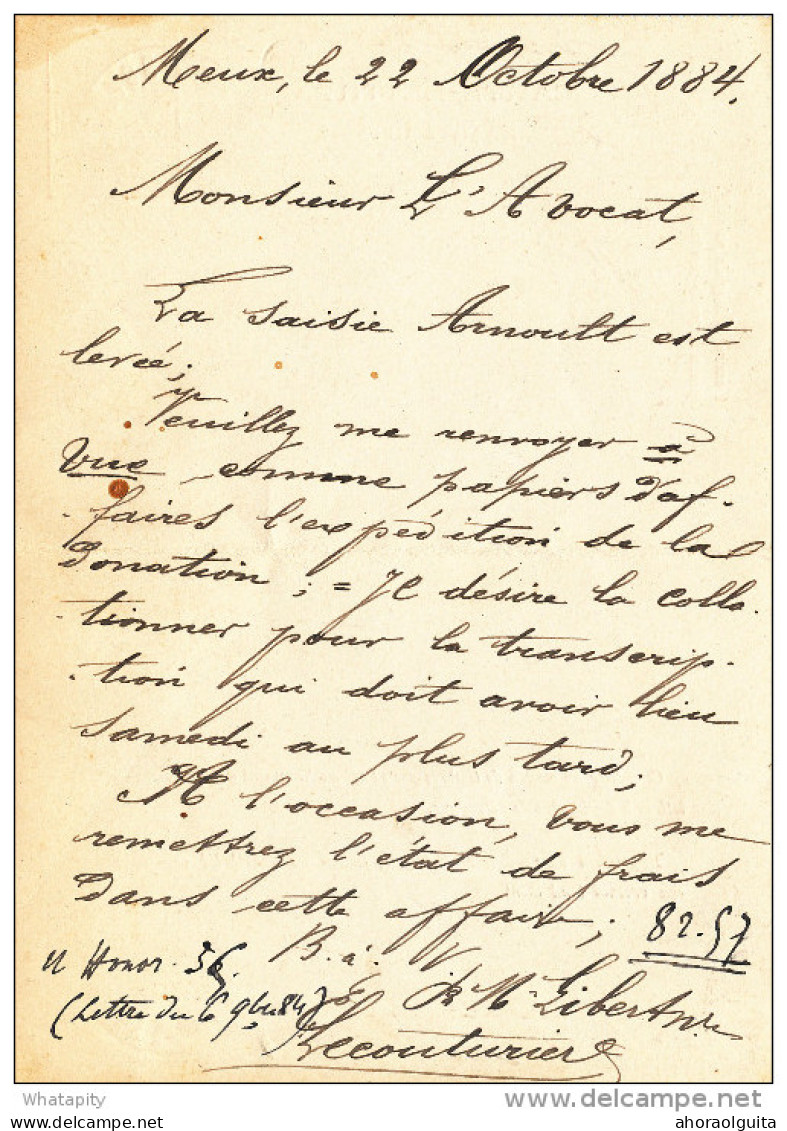 Carte-Lettre Type TP 30 - ST DENIS BOVESSE 1884 Vers NAMUR - Origine Manuscrite MEUX - Signé Pr Libert  ---  XX237 - Letter-Cards