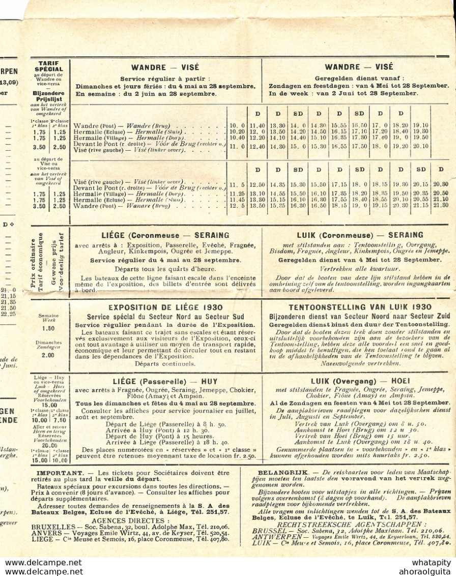 387/27 -  Superbe IMPRIME Illustré 4 P. - TP PREO 1930 - Bateaux-Mouches LIEGE Expo , HUY , VISE , BXL-ANVERS-Hollande - Typos 1929-37 (Heraldischer Löwe)