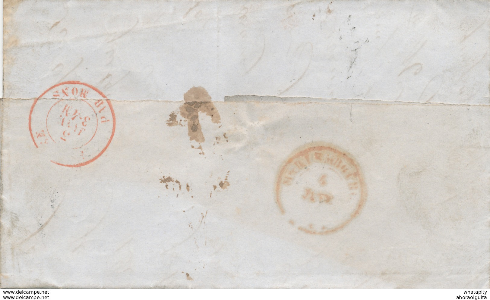 377/27 - Lettre Non Affranchie NOUVION En THIERACHE 1851 Vers ROLY Par MARIEMBOURG - Entrée FRANCE Par MONS - Bureaux De Passage
