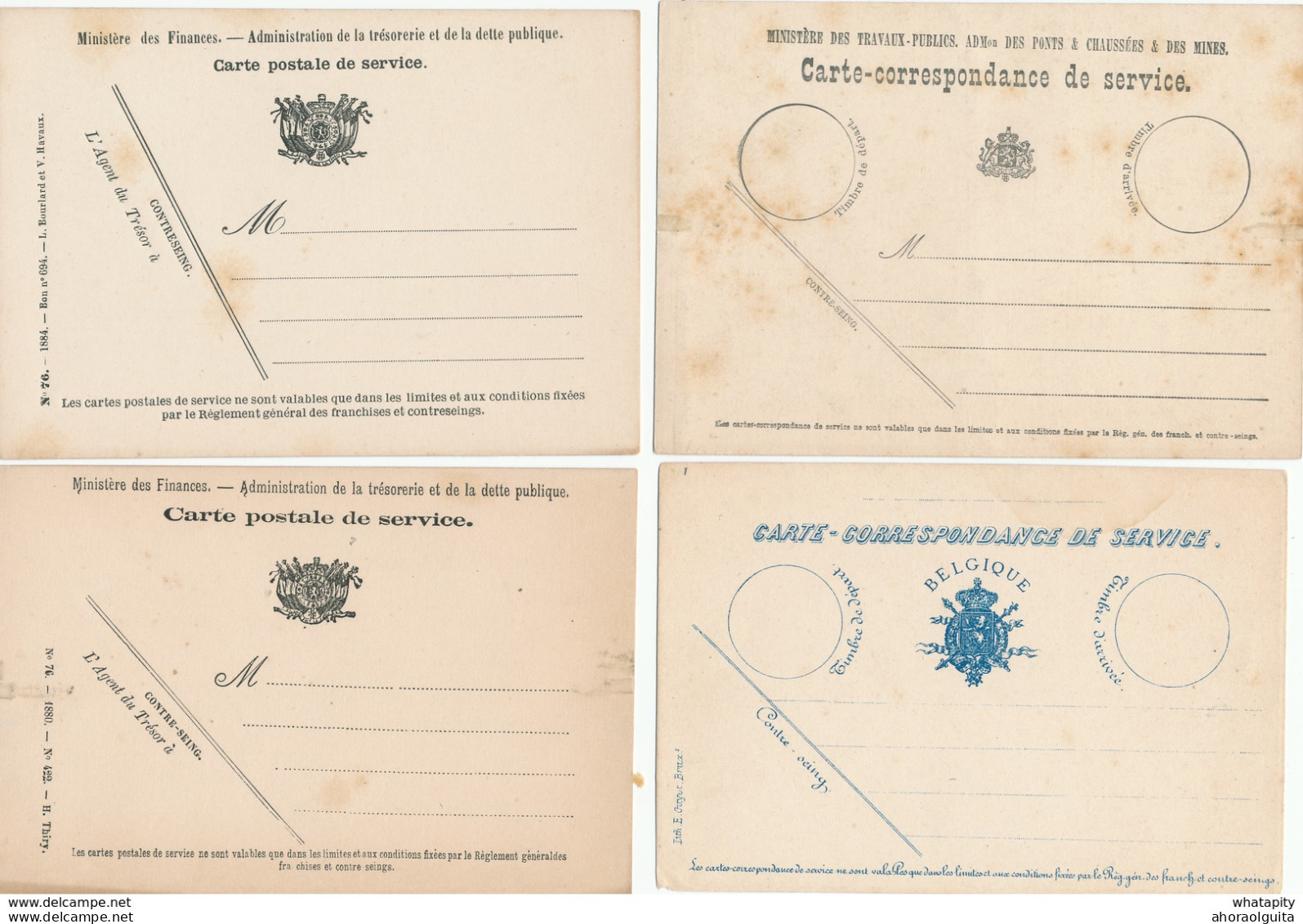 283/27 - 8 Cartes De Service Différentes - Neuves Non Utilisées - Andere & Zonder Classificatie