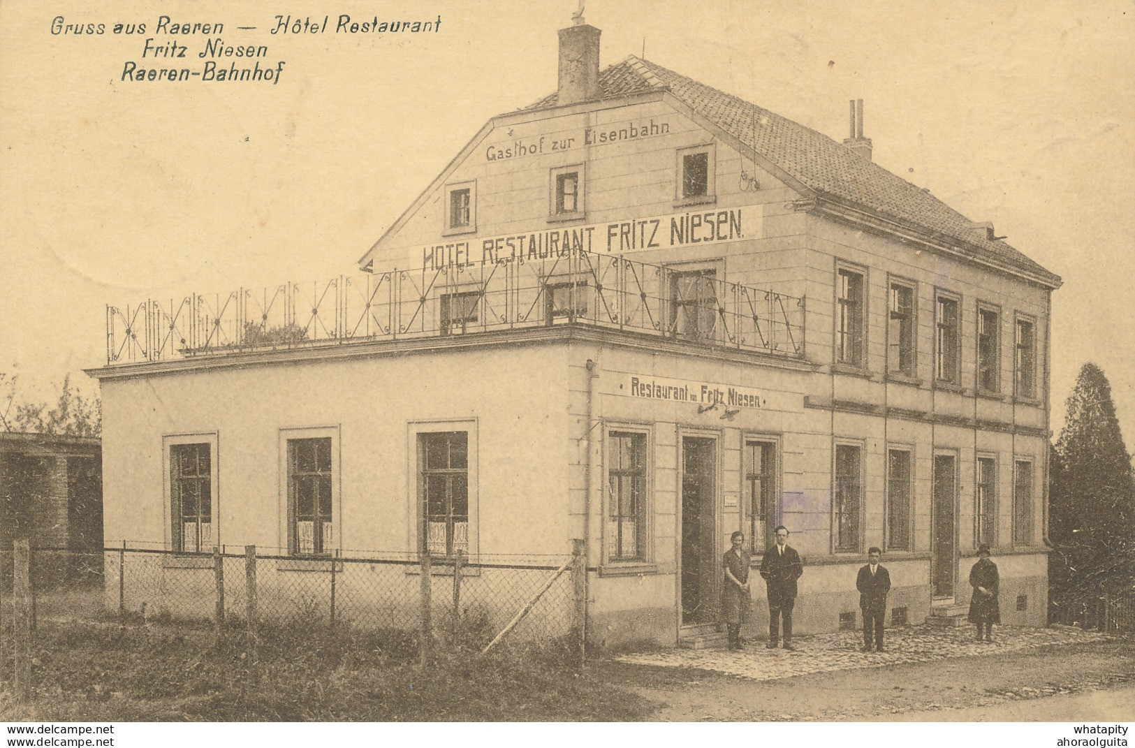 ZZ794 - CANTONS DE L' EST - Carte-Vue Gruss Aus RAEREN - Hotel Restaurant Fritz Niesen Raeren Bahnhof - Animée - Raeren