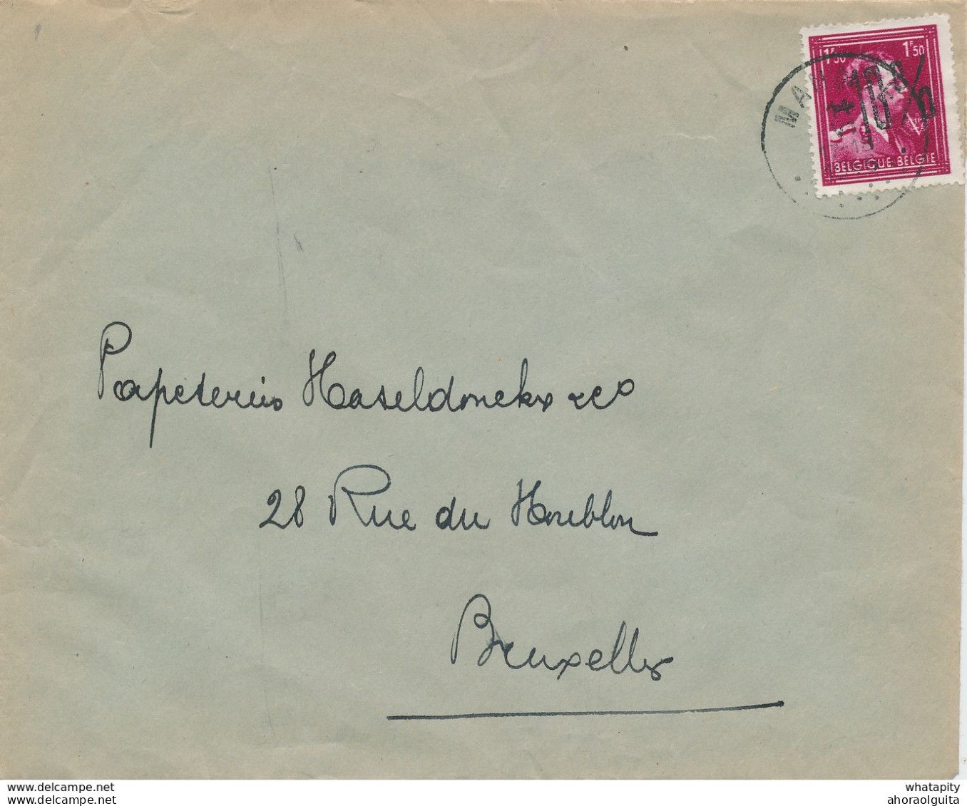 ZZ491 - Enveloppe TP Surcharge Locale Moins 10 % MANAGE 1946 - 1946 -10%