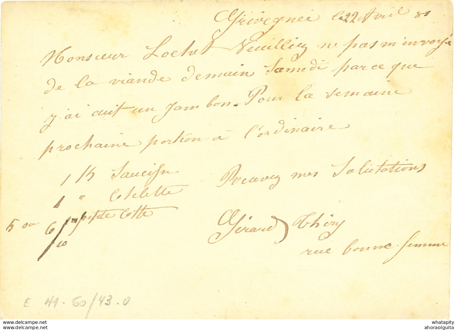 101/26 - Entier Postal Lion Couché GRIVEGNEE 1881 - Boite Rurale C - Origine Manuscrite Grivegnee - Rural Post