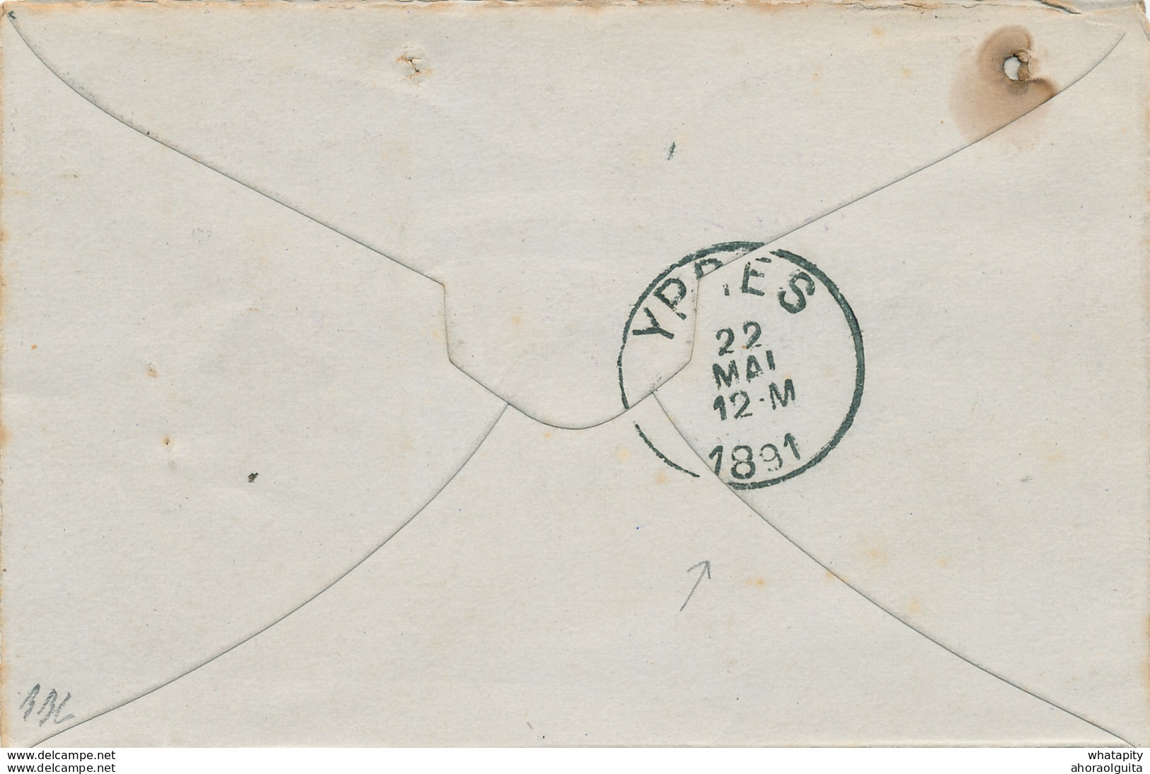 YY196 - Enveloppe - Lettre Emission 1884 EESSEN 1891 Vers YPRES - Signé Vlaminck - NIPA 300 X 3 - Buste-lettere