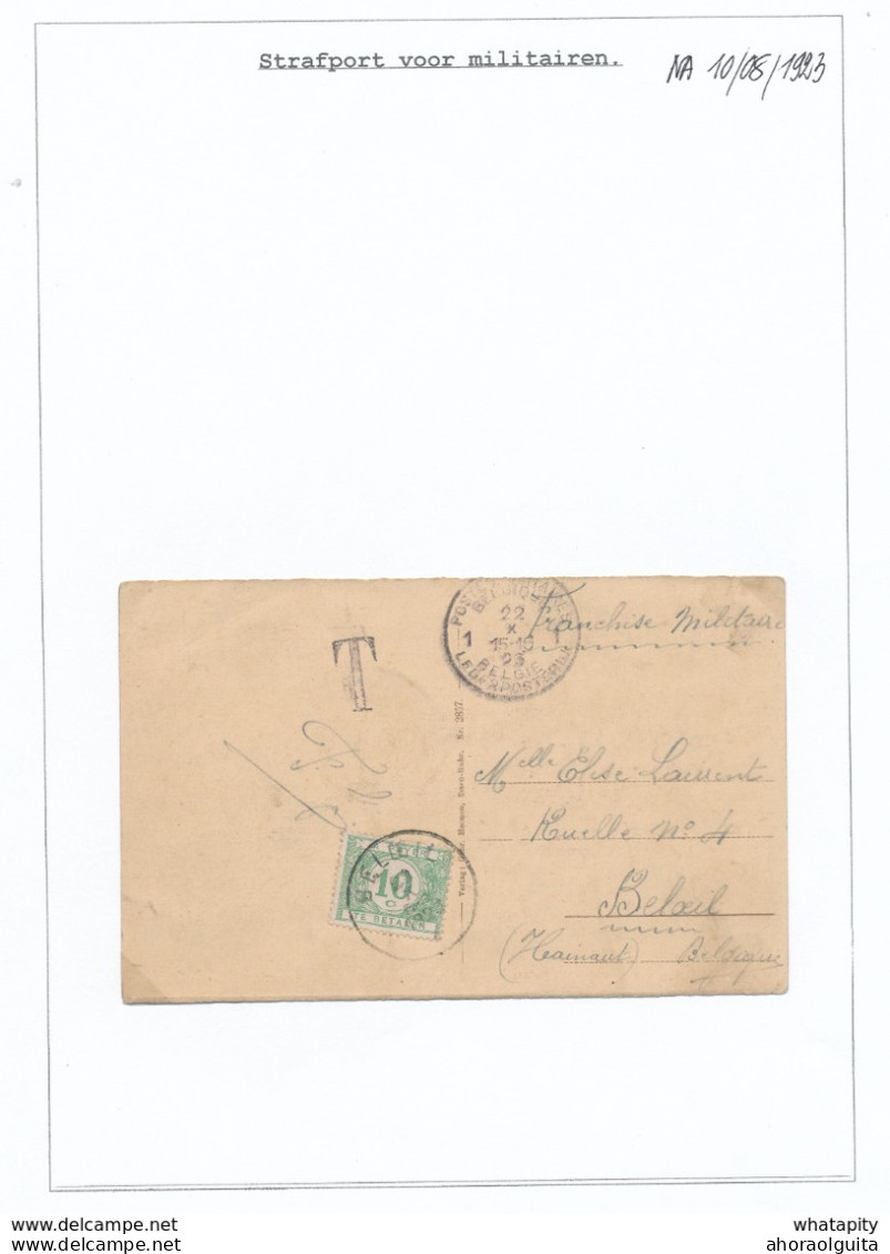 814/29 - TAXATION Sur Poste Militaire - Carte-Vue NEUSS Postes Militaires Belges 1 En 1923 - Taxée 10 Centimes à BELOEIL - Briefe U. Dokumente