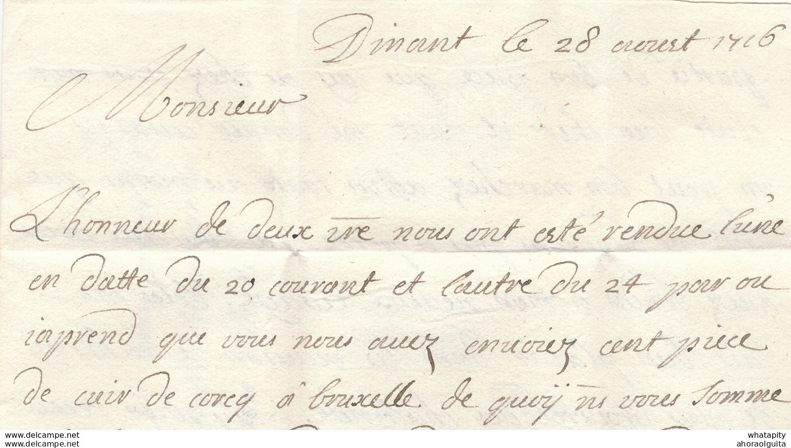 766/29 - Lettre Précurseur 1716 DINANT Vers ANTWERPEN - Manuscrit De Namur - Marque 4 Stuivers à L'encre - 1714-1794 (Paises Bajos Austriacos)