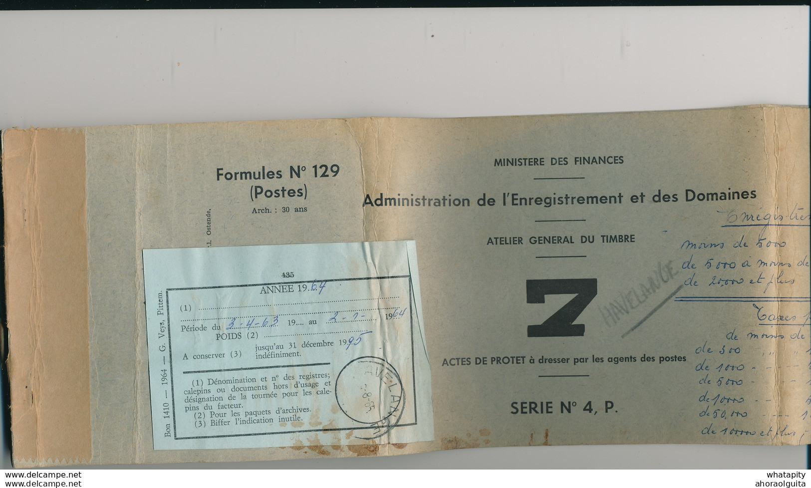 758/29 -- Carnet De Protets Complet - 50 Feuillets - Bureau Postal HAVELANGE 1963/64 - Emissions Poortman , Lunettes , . - Post-Faltblätter