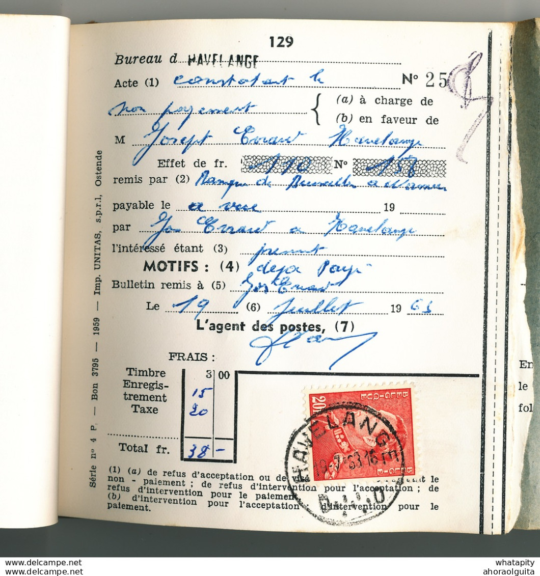 758/29 -- Carnet De Protets Complet - 50 Feuillets - Bureau Postal HAVELANGE 1963/64 - Emissions Poortman , Lunettes , . - Folletos De La Oficina De Correos