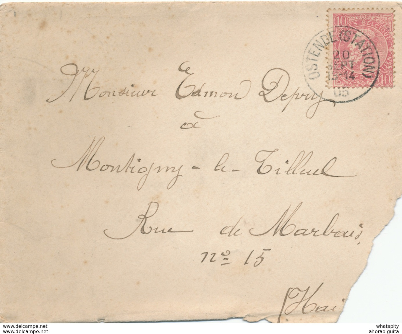 824/28 - Enveloppe + Contenu D' Un Soldat Torpilleur Du Génie à OSTENDE 1905 - Originaire De MONTIGNY Le TILLEUL - Brieven En Documenten