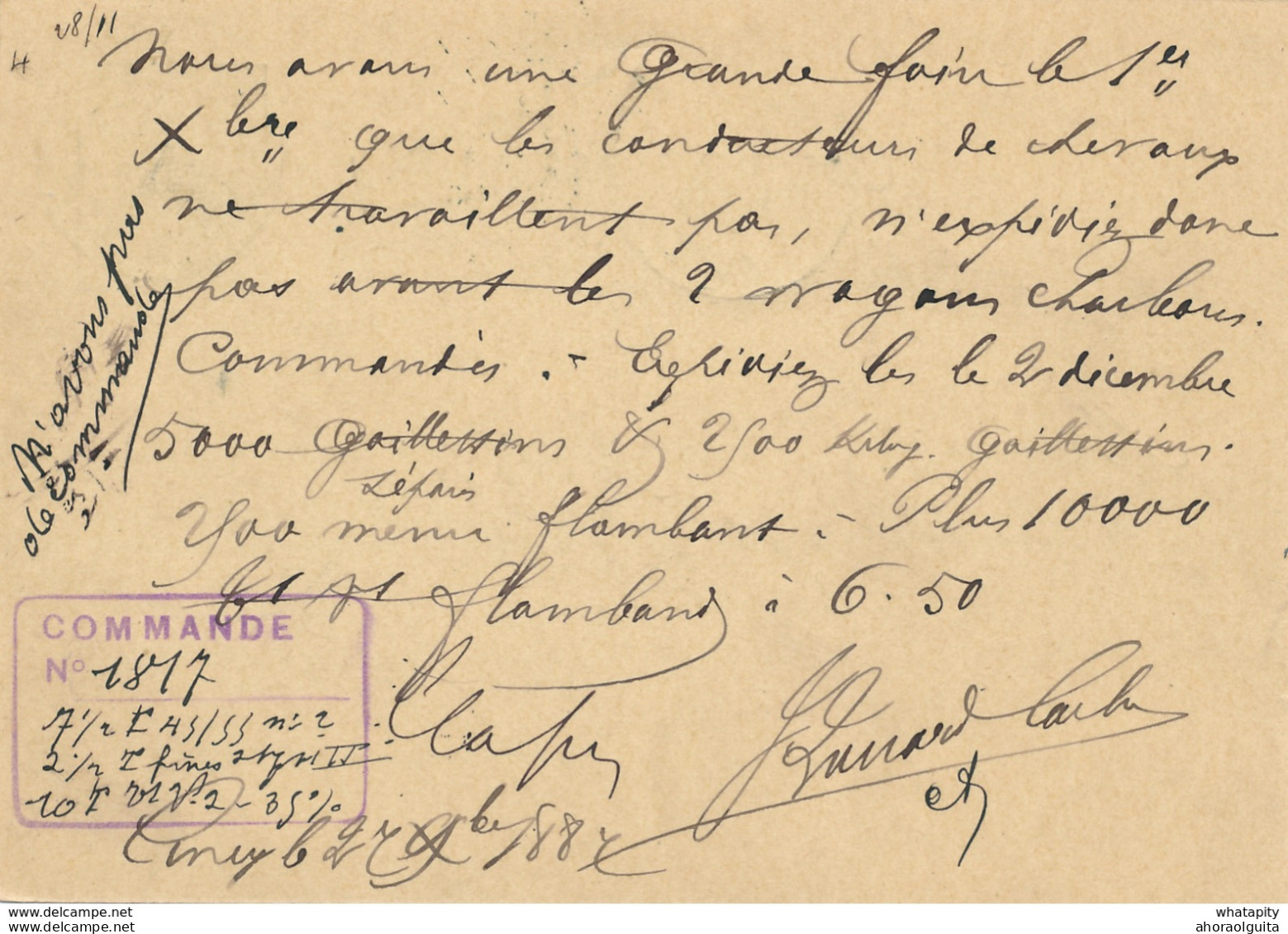 809/28 - Griffe D'origine CINEY Sur Entier Postal AMBULANT Brux-Arlon No 1 En 1887 Vers GILLY - Ambulants
