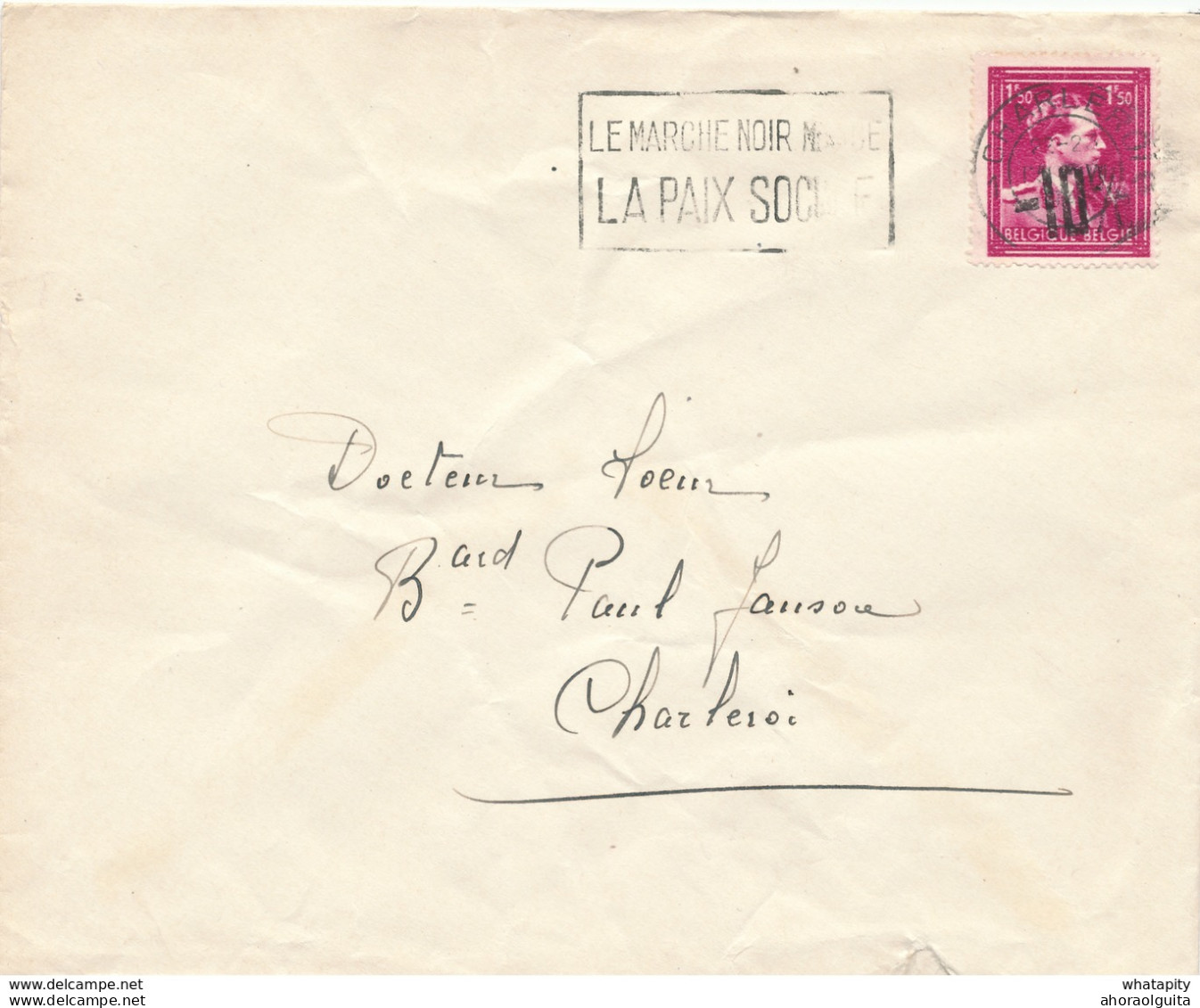 084/29 - 2 X Lettre TP Moins 10 % Surcharge Locale Différente CHARLEROI En Locale - 1946 -10%