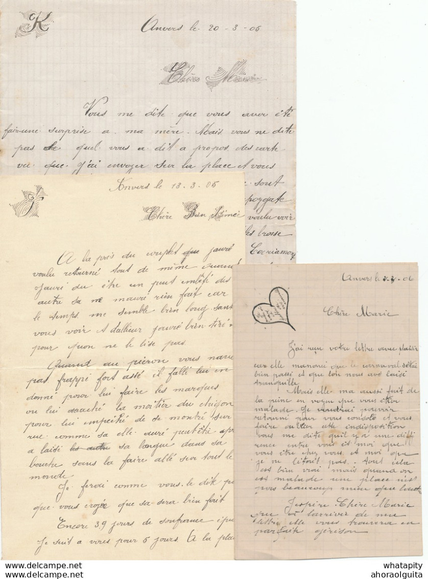 826/28 - 15 Correspondances D' Un Soldat Torpilleur Du Génie à ANVERS 1905/1906 - Originaire De MONTIGNY Le TILLEUL - Brieven En Documenten