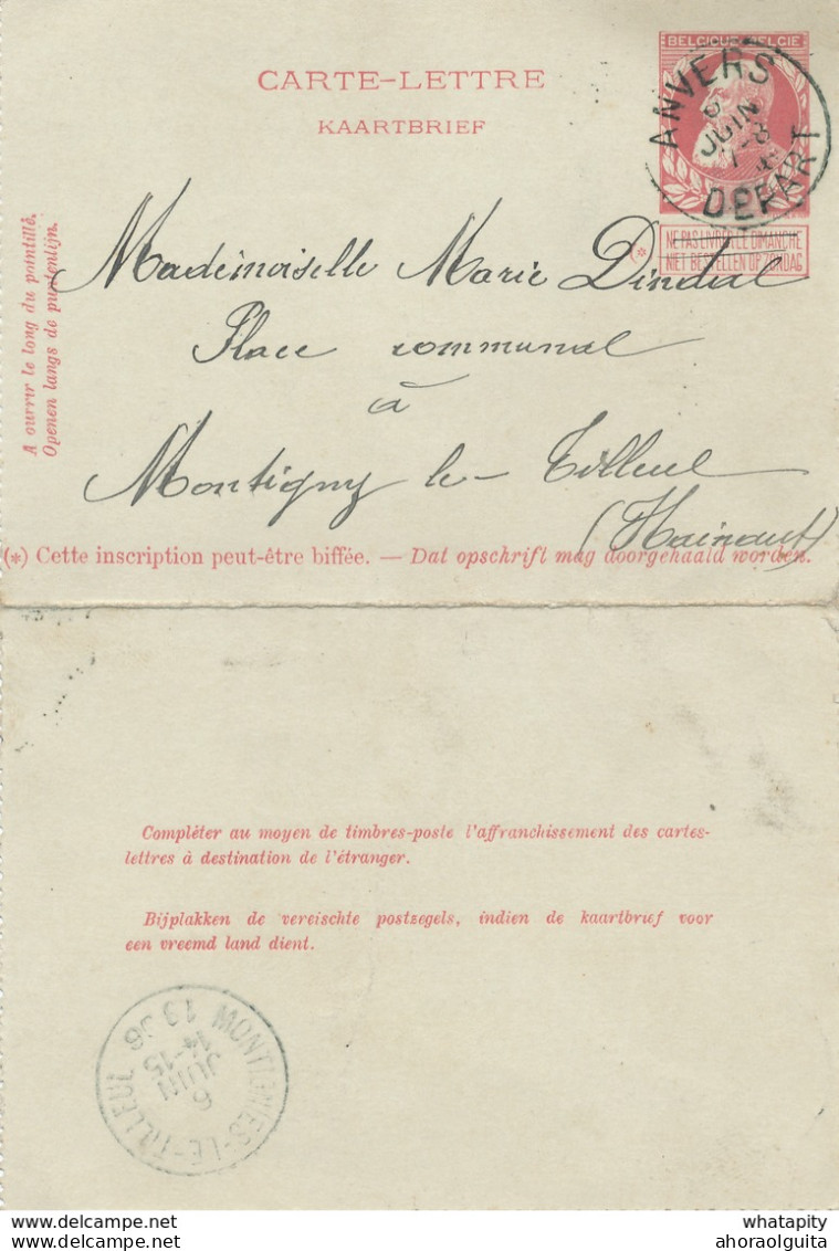 826/28 - 15 Correspondances d' un Soldat Torpilleur du Génie à ANVERS 1905/1906 - Originaire de MONTIGNY le TILLEUL