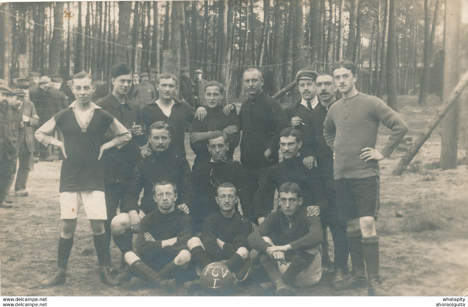 635/27 -  Carte-Photo Equipe De FOOTBALL - SENNE Lager PADERBORN 1916 - Censure Du Camp - Prisonnier Smets Vers HERVE - Kriegsgefangenschaft