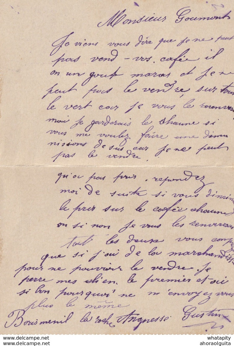 DDW763 - Entier Carte-Lettre Type TP 46  LAROCHE 1890 Vers DINANT - Origine Manuscrite BERISMENIL - Cartes-lettres