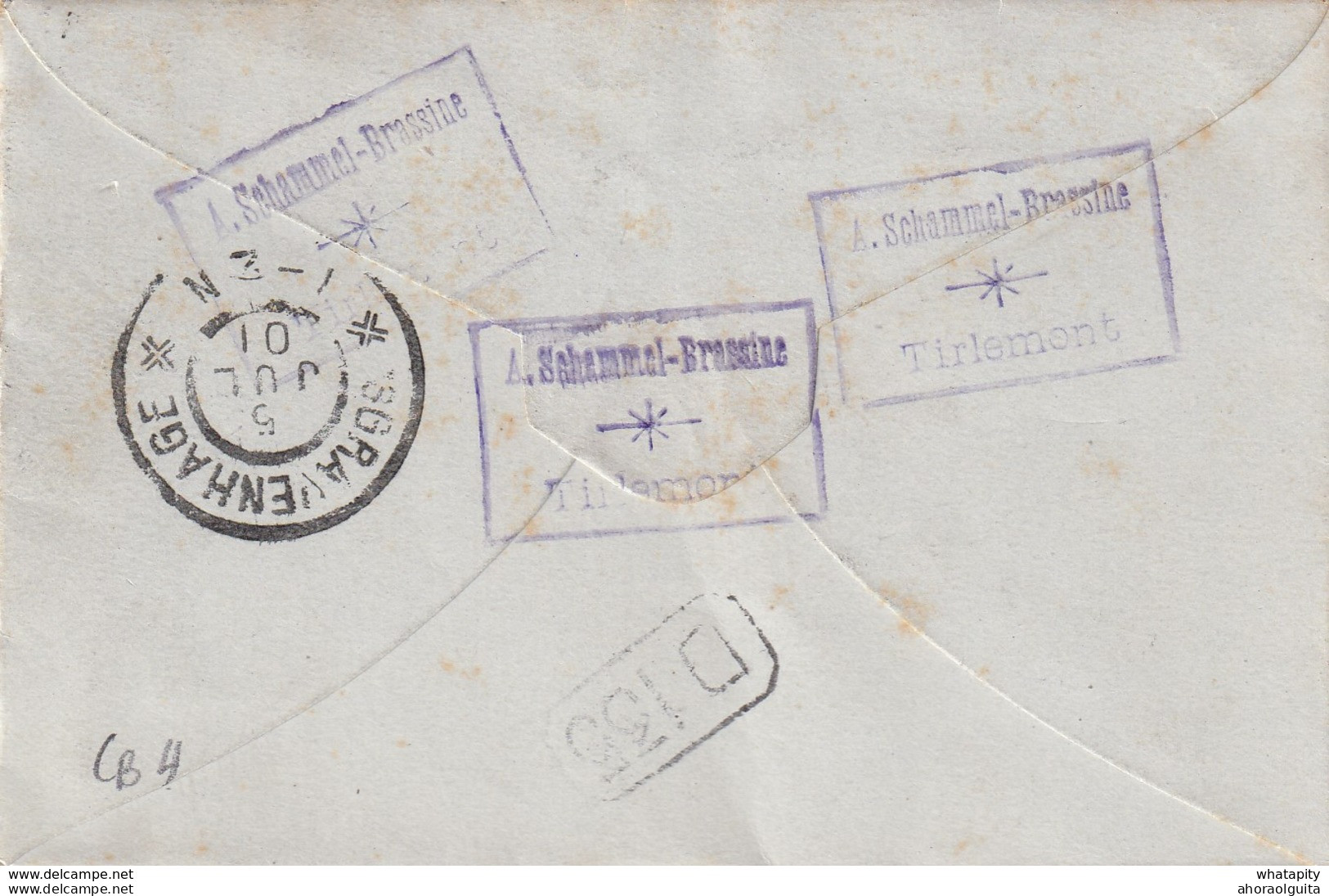 DDW744 - Entier Enveloppe-Lettre Type TP 46 + TP Fine Barbe TIRLEMONT 1901 Vers LA HAYE - TARIF PREFERENTIEL NL à 20 C. - Enveloppes-lettres