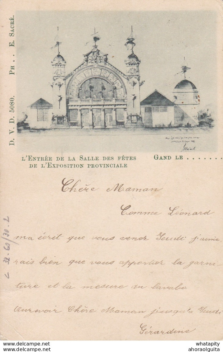 DDW610 - BRASSERIE - Carte-Vue Expo GAND 1902 Vers Brasserie De Wolf à HAESDONCK - Cachet Relais à Etoiles - Biere