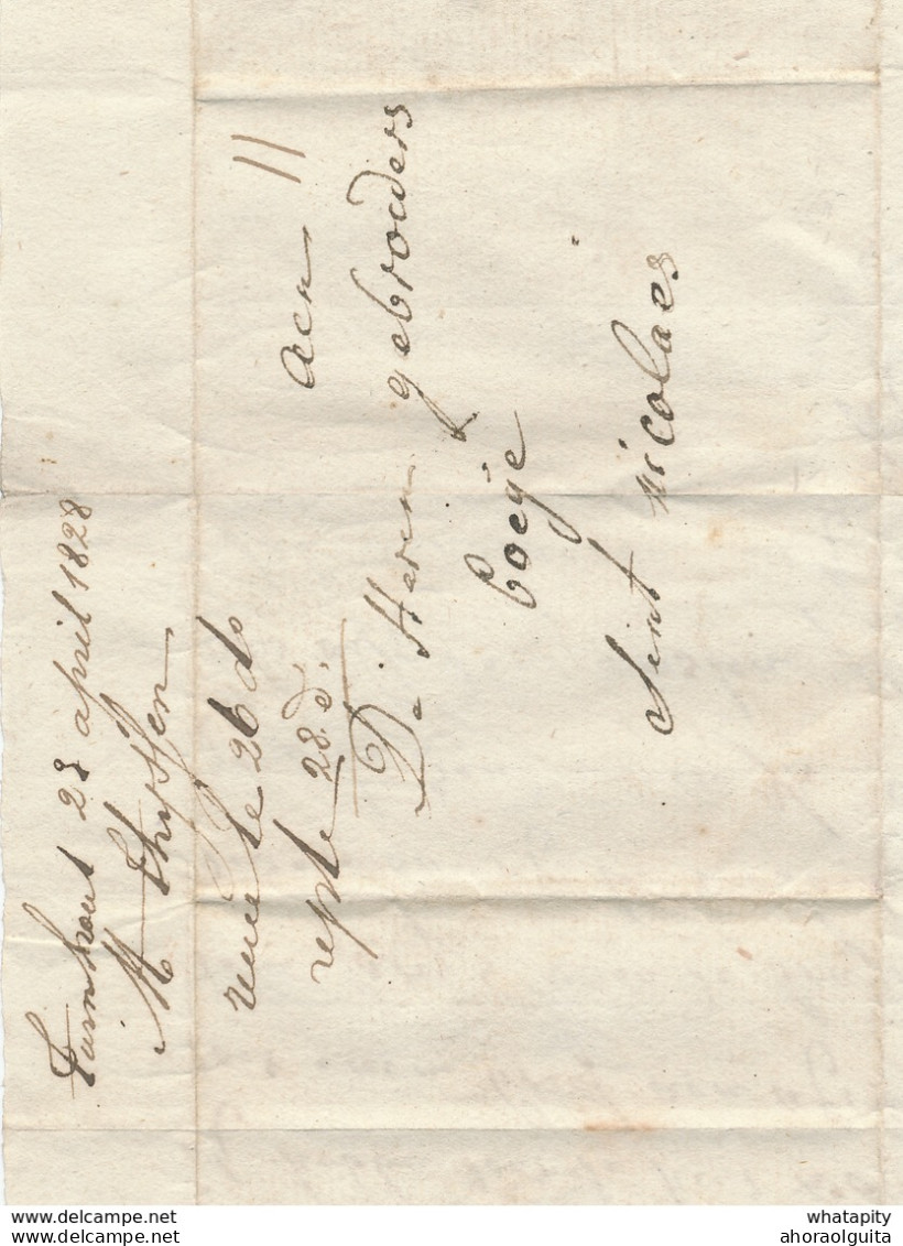 DDW 545 -- DILIGENCE TURNHOUT - Lettre TURNHOUT 1828 Vers ST NICOLAS  " Ik Hebbe Door De Heer Wouters" - 1815-1830 (Période Hollandaise)