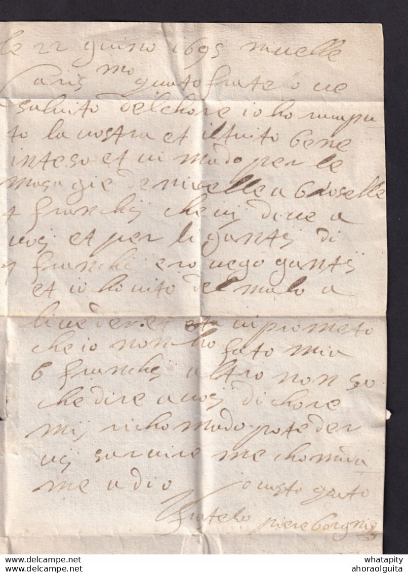 DDAA 554 - Lettre Précurseur NIVELLES 1695 Vers BRUXELLES - Port 1 Sol - Signée Pierre Borgniez - 1621-1713 (Spanische Niederlande)