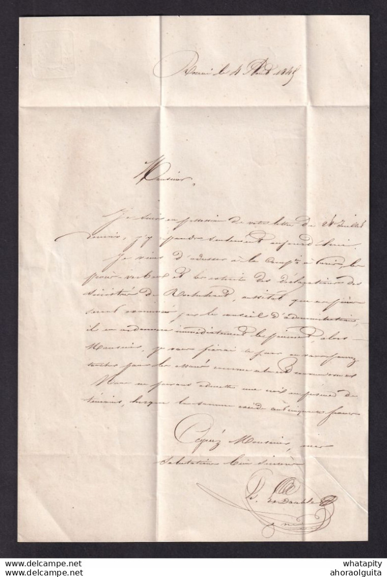 DDAA 572 - Lettre Précurseur De ROCROY Ardennes 1845 "par Sedan" Vers BOUILLON - Marque D' Entrée FRANCE PAR BOUILLON - Officinas De Paso