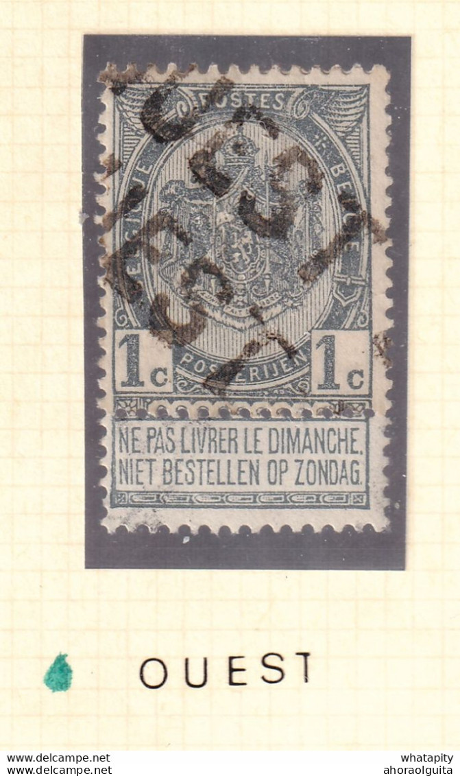 DDA 520 - Griffe D'AMBULANT Sur Timbre-Poste Armoirie OUEST - Bahnpoststempel