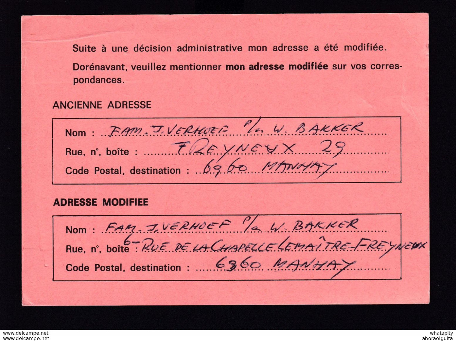 DDZ 941 -- Formule De Changement D'adresse " Ne Pas Affranchir " MAASEIK 1995 Vers ROZENDAAL NL - Addr. Chang.