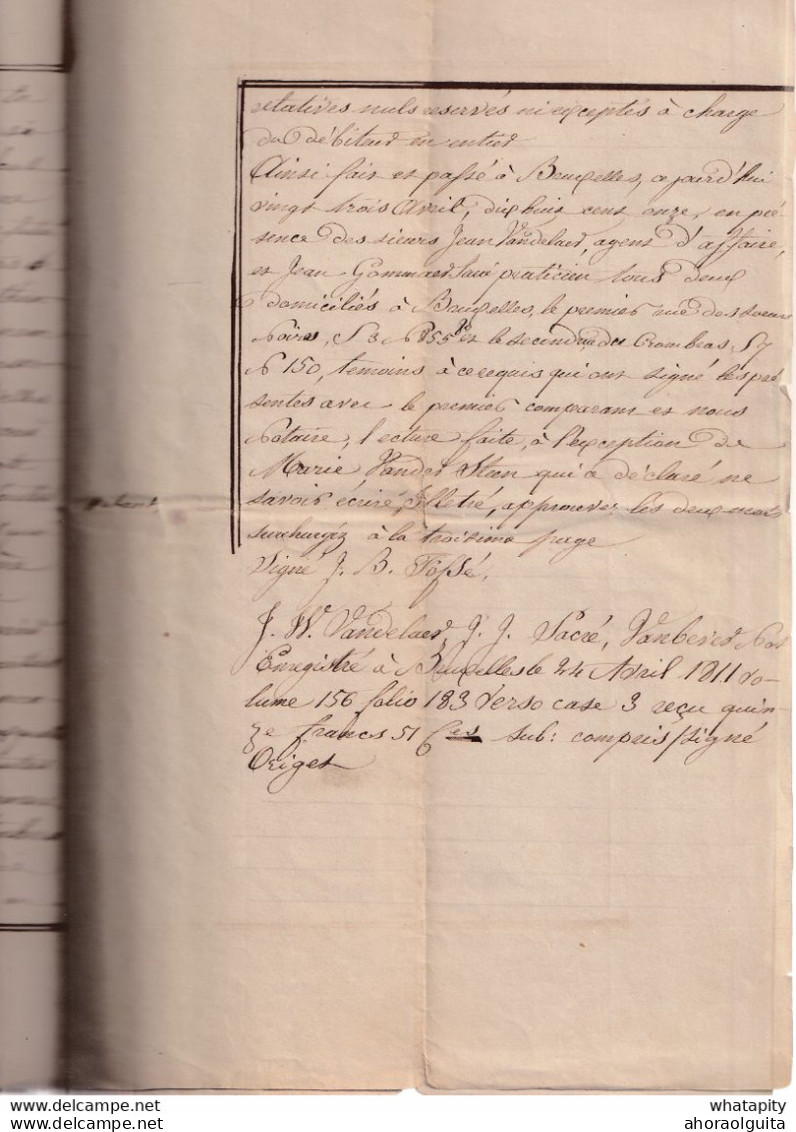 221/35 -  Acte En 5 Pages NIVELLES 1811 - Le Texte Concerne La Conscription Dans L' Armée Française Et Les Remplaçants - 1794-1814 (Periodo Frances)