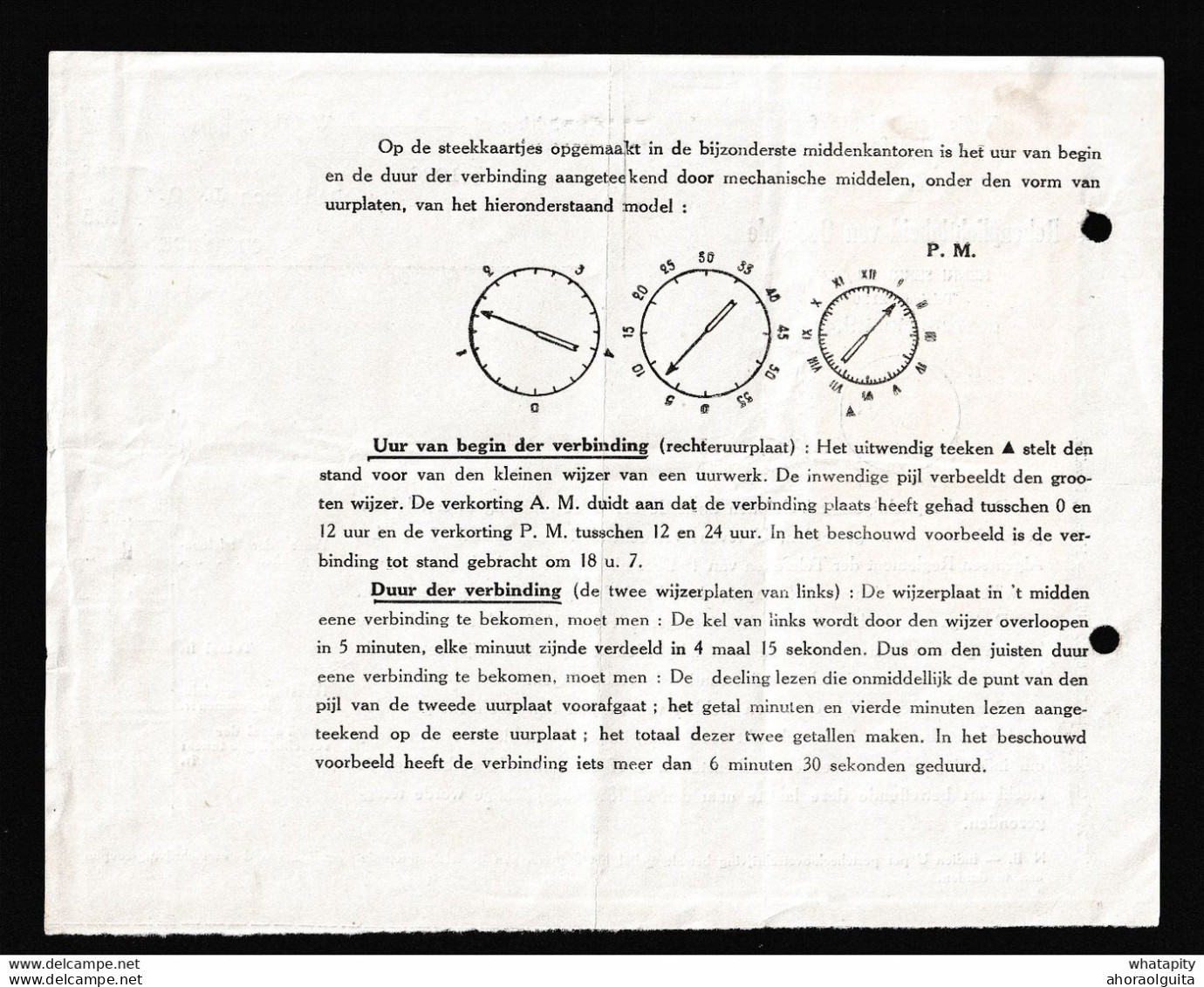 DDZ 561 - TELEPHONE OSTENDE - Document De Facturation Des Communications - Cachet Bil. OOSTENDE Telefoon 1934 - Timbres Téléphones [TE]