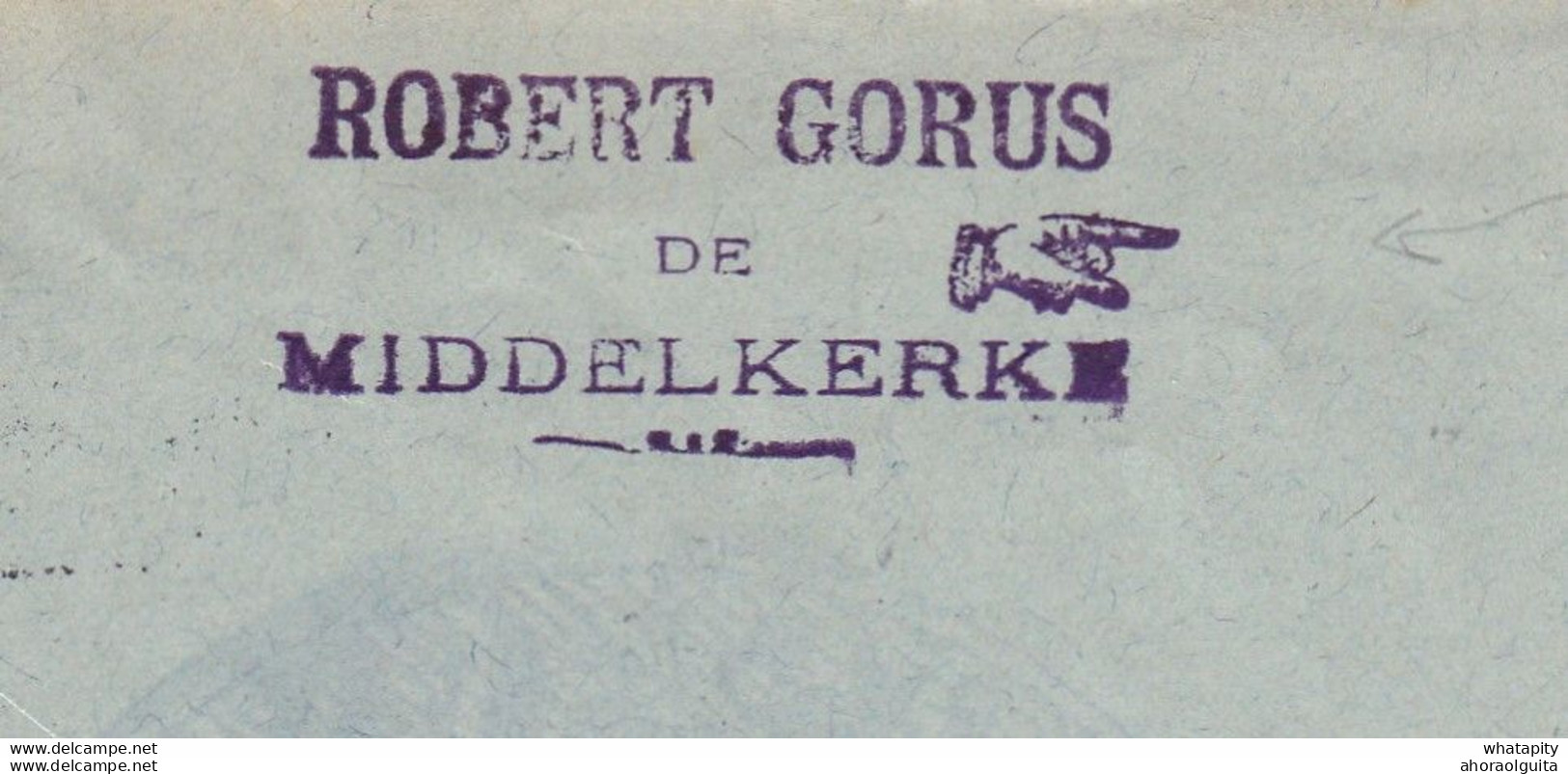 DDY 615 - Enveloppe TP Gouv. Général (Belgien) - MIDDELKERKE 1916 Vers AALST- 2 X Censure Etapes GENT - OC26/37 Zonas Iniciales