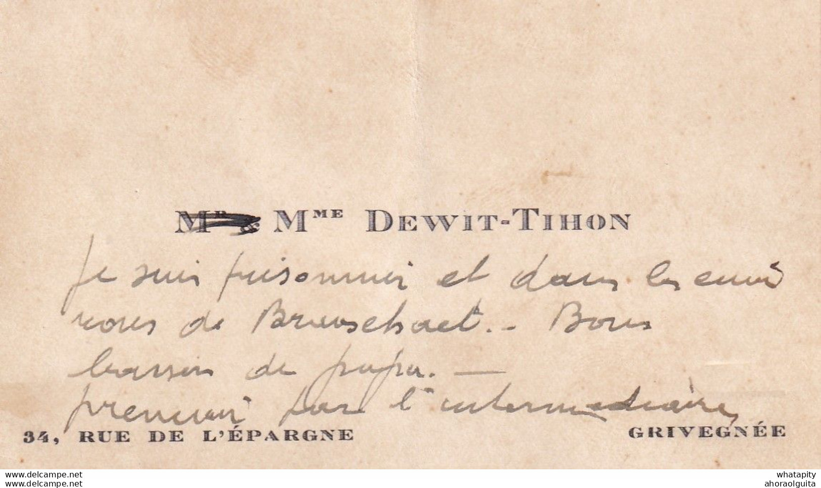 DDY012 - CAMPAGNE Des 18 Jours 1940 - RARE Enveloppe D'un Soldat Belge Prisonnier à BRASSCHAET Vers LIEGE - Guerra '40-'45 (Storia Postale)