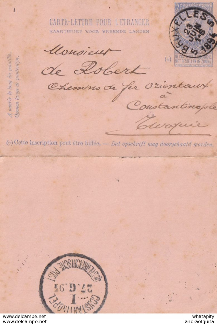 DDX964 -  Carte-Lettre Fine Barbe BXL 894 Vers CONSTANTINOPLE Oesterreische Post - TB Destination - Carte-Lettere