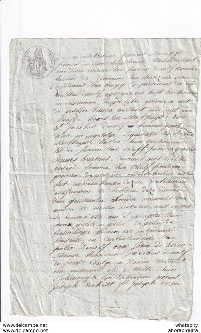 DDX 480 -  Document Fiscal 2 Pages Occupation Française 1807 - Concerne François De Nolf , De SWEVEZEELE (BRUGGE) - Documenten
