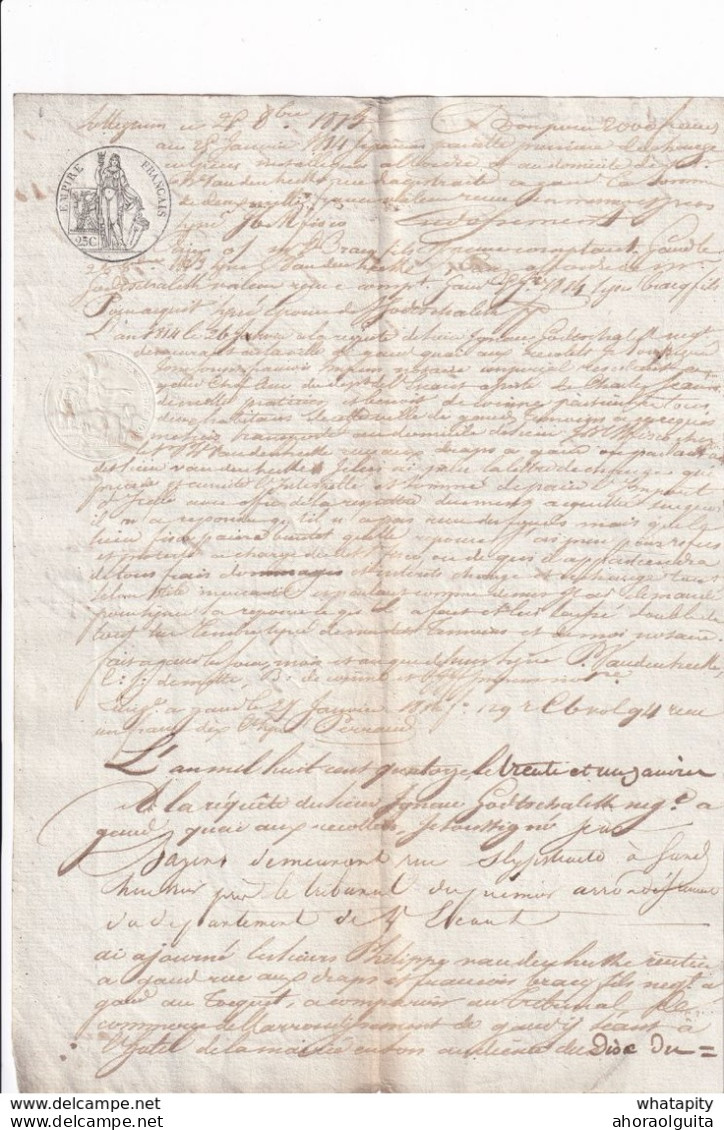 DDX 481 -  Document Fiscal 2 Pages Occupation Française ZOTTEGHEM 1813 - Dokumente