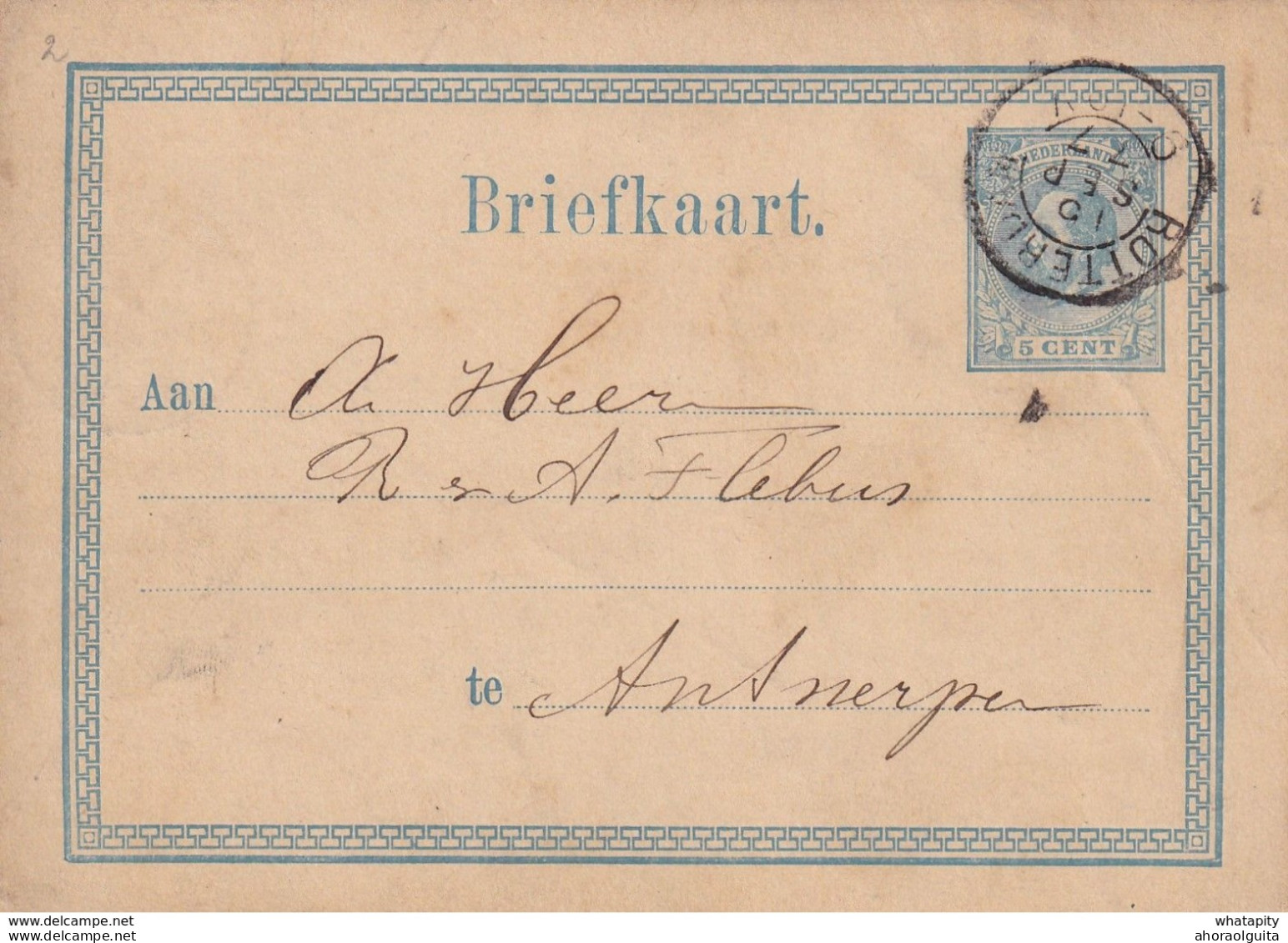 DDX 300 -- 3 X Entier Postal Pays-Bas 1876/7 - Cachets De Passage PAYS BAS Par ANVERS - Grenzübergangsstellen