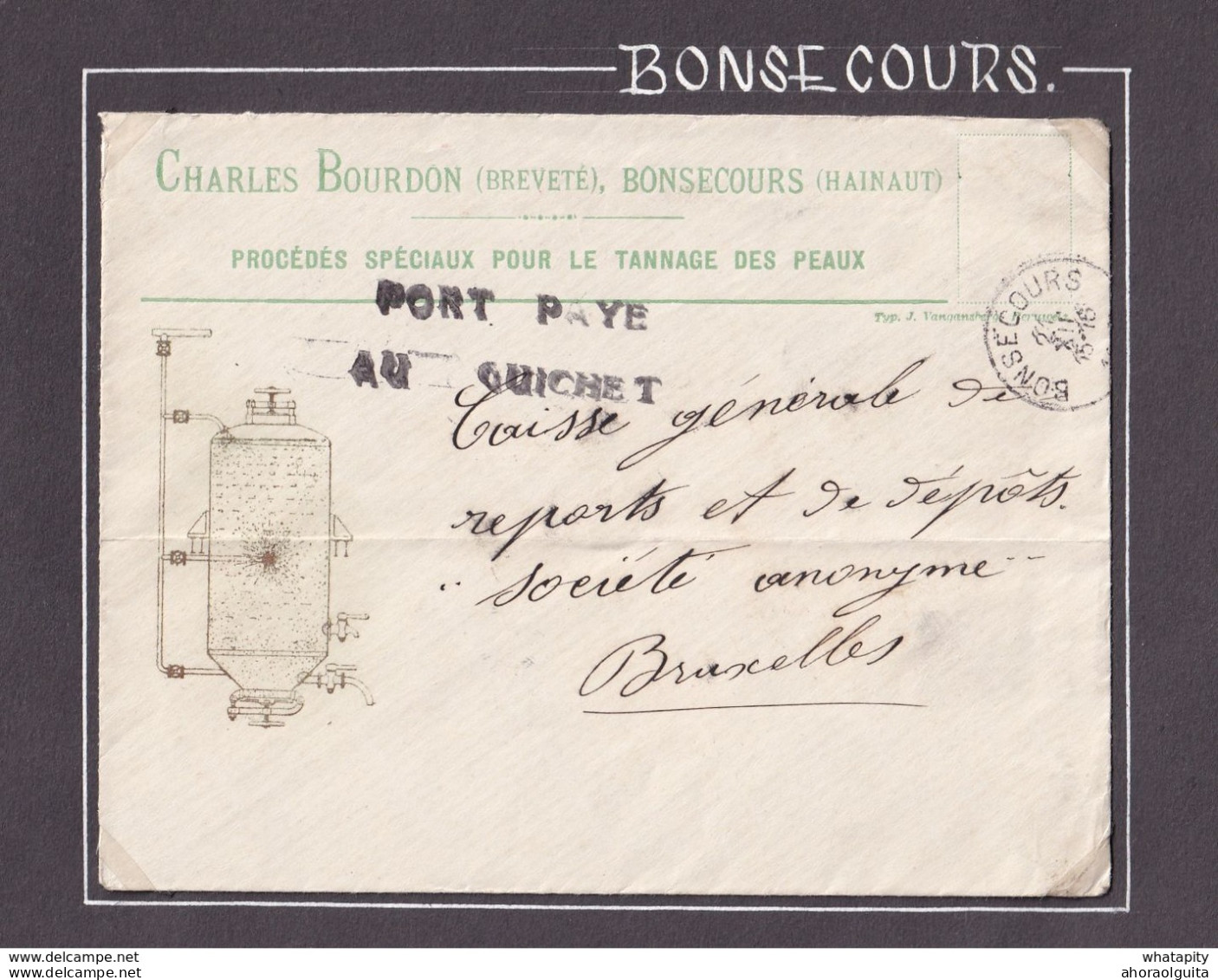 DDX 418 - Collection Cachets De FORTUNE Daniel Jonsen - BONSECOURS Griffe PORT PAYE AU GUICHET - Foruna (1919)