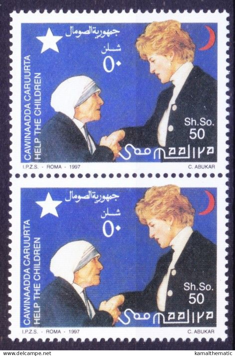 Somalia 1997 MNH Pair, Diana & Nobel Prize Winner Mother Teresa - - Mutter Teresa