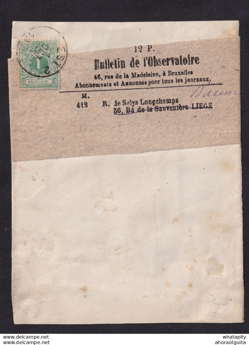 DDBB 790 - Bande Journal S/ IMPRIME Partiel - TP 26 AMBULANT Simple Cercle EST 2 En 1878/9 - De BXL à WAREMME - Bahnpoststempel