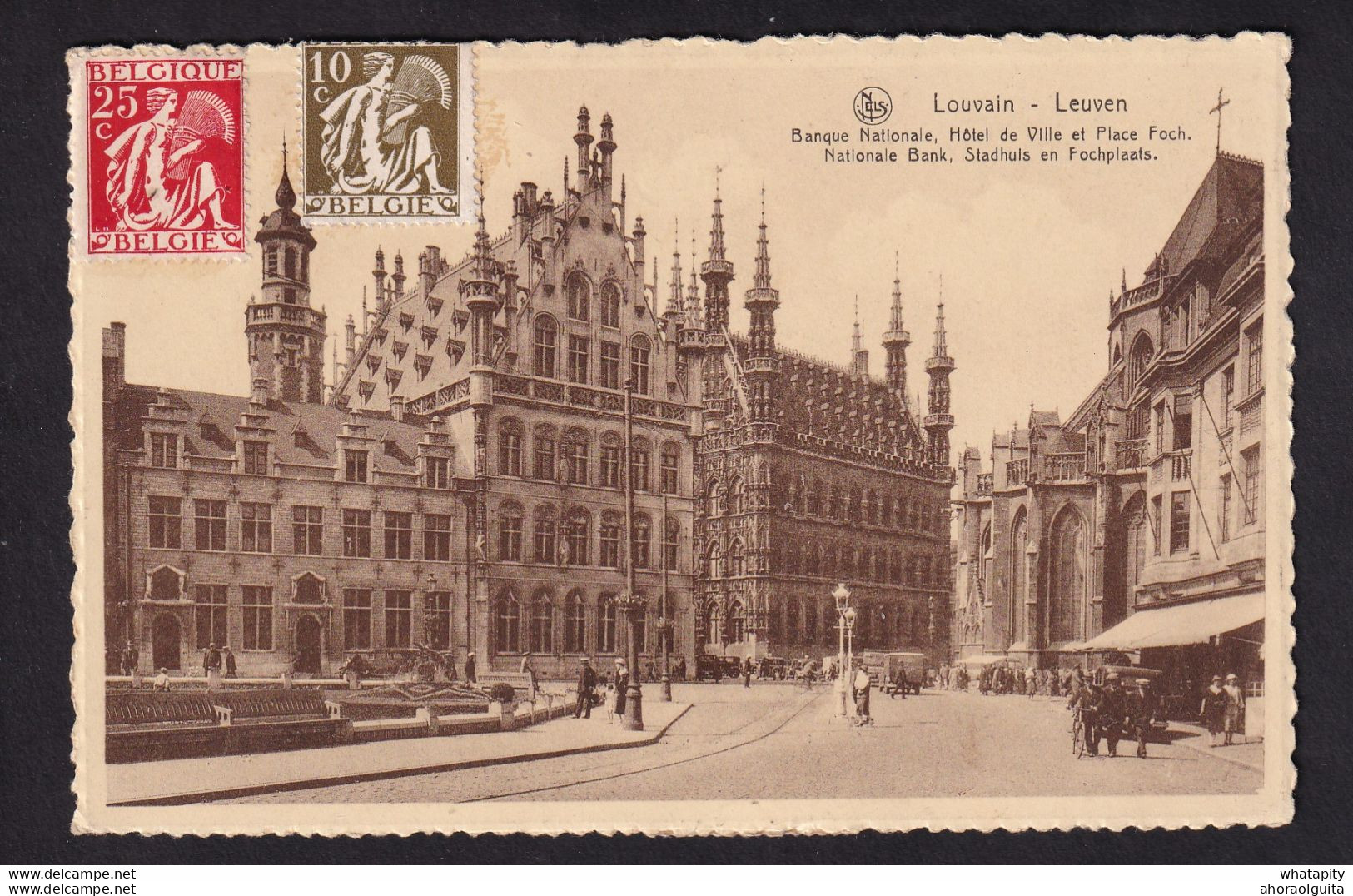 DDBB 771 - Carte-Vue LEUVEN 1935 TP Cérès 10 C + 25 C Coté Vue - Taxée 60 C à CAEN Comme Non Affranchie - 1932 Cérès Et Mercure