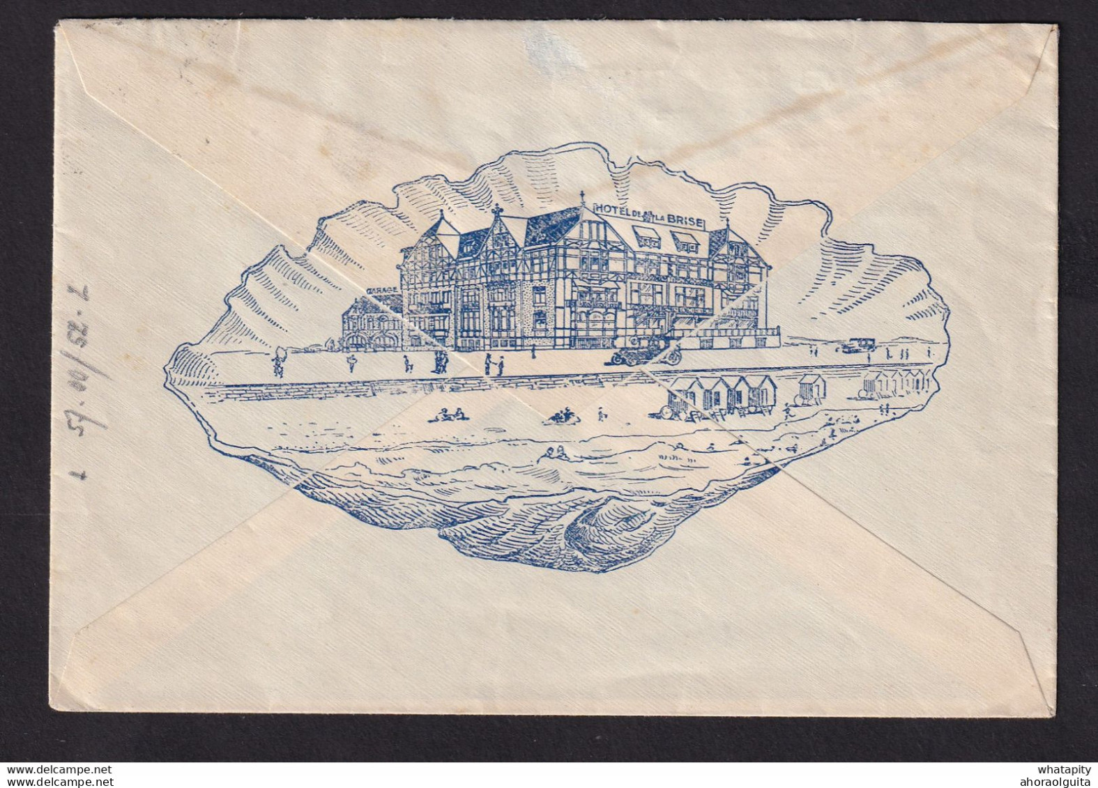 DDBB 577 - Enveloppe Illustrée TP Jeux Olympiques KNOKKE 1921 Vers BRUGGE - Entete Et Gravure Hotel De La Brise, Digue - Ete 1920: Anvers