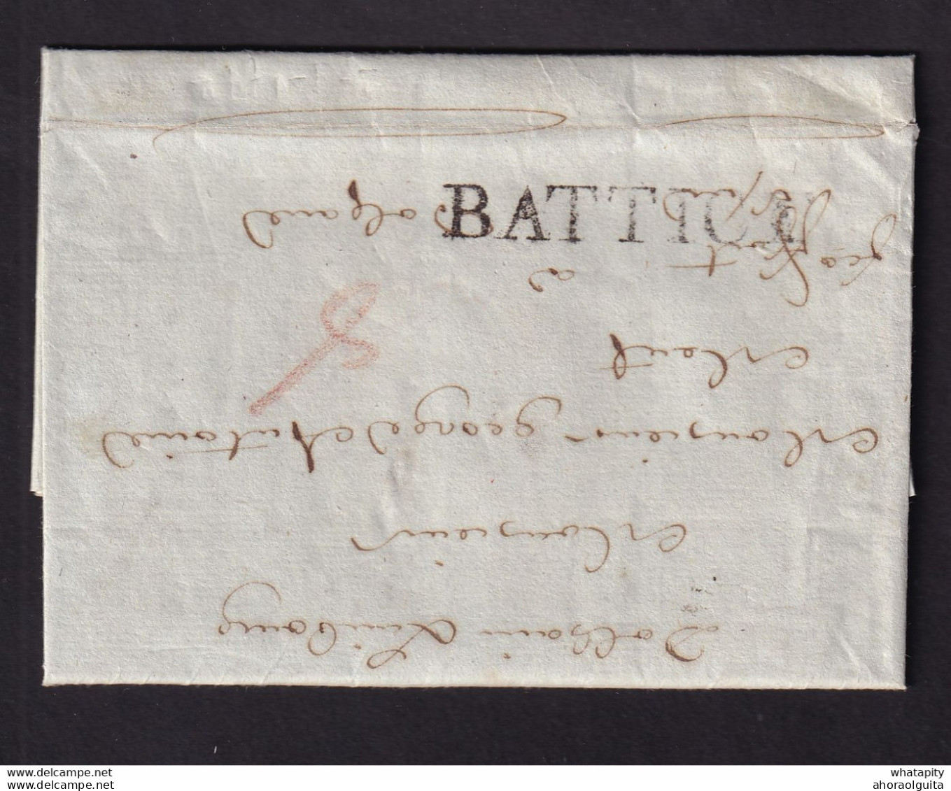 DDBB 199 - Histoire Postale De BATTICE - Précurseur 1792 Grande Griffe BATTICE - Origine DOLHAIN - Signée D'Hauregard - 1790-1794 (Révol. Autrich. Et Invas. Franç.)