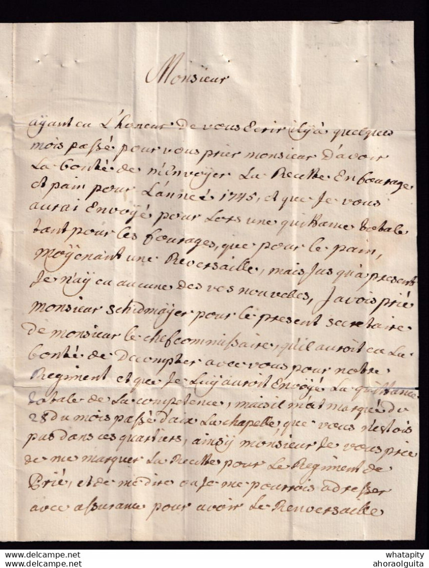 DDBB 197 - Histoire Postale De BATTICE - Précurseur 1747 Griffe BATTISE(avec S) - Lettre écrite à LUXEMBOURG - TRES RARE - 1714-1794 (Oesterreichische Niederlande)